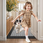 LUMI Inside Door Mat for Entry 20"x32", Absorbent, Dirt Trapper, Low Profile Thin, Non Slip Mats with Rubber Backing, Ideal for Indoor, High Traffic, Garage, Entrance, Classic Black