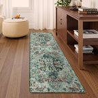 Lahome Bohemian Floral 2x6 Washable Hallway Runner Rug, Non Slip Kitchen Laundry Hallway Rug Runner, Pet Friendly Bathroom Indoor Carpet Runners for RV Camper Entrance Bedroom