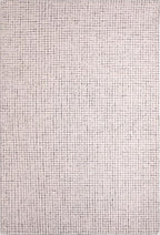 Hand-Tufted 100% Wool Pile Area Rug – Geometric Textured Grid Check Pattern – Thick and Durable Floor Carpet for Bedroom, Living Room, Kids Room, and Dining Area (Ivory-Brown, 9' Round)