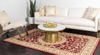 Unique Loom Versailles Collection Traditional Classic Medallion Floral Motif Area Rug (6' 0 x 9' 0 Rectangular, Burgundy/ Ivory)