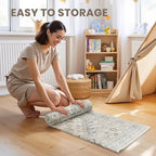 zesthome 10x14 Area Rugs,Stain Resistant Washable Rug,Ultra-Thin Rugs for Living Room,Bedroom,Non-Slip Backing Home Decor Large Area Rug (Beige,10'x14')