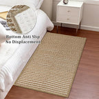 Small Bathroom Rugs,18"x30" Non Slip Brown Braided Bath Mat for Bathroom Floor,Washable Luxury Bath Rug for Tub Soft Boho Absorbent Shower Mat