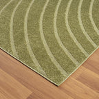 LUXE WEAVERS Modern Geometric Wave Green 2x3 Area Rug, Contemporary Stain Resistant Carpet