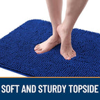 OLANLY Dog Door Mat for Muddy Paws 59x32, Absorbs Moisture and Dirt, Absorbent Non-Slip Washable Doormat, Quick Dry Chenille Mud Mat for Dogs, Entry Indoor Entryway Carpet for Inside Floor, Royal Blue