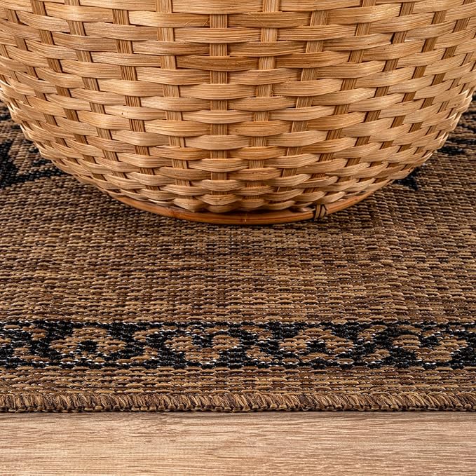 CAMILSON Outdoor Rug 6x9 Medallion Gold Modern Area Rugs for Indoor and Outdoor Patios Kitchen and Hallway Mats Washable Porch Deck Outside Carpet (Medallion Gold 6 x 9)