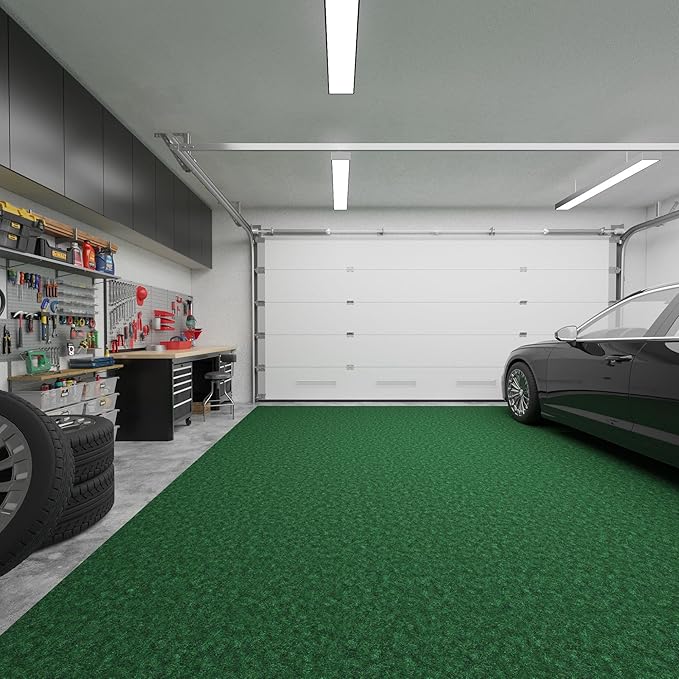 Ottomanson 6'6" x 23' Hallway Runner with Scraper Pile - Extra Durable Non-Slip Rug Mat for Indoor & Outdoor Use - Ideal for Kitchen, Entryway & Garage - High-Traffic Carpet, Green