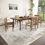 Area Rug 10x12 Washable Rug, Vintage Boho Medallion Rugs Non-Slip Soft Low Pile Large Distressed Rug Indoor Retro Carpet for Living Room Bedroom Dining Room Home Office (Taupe, 10'x12')
