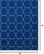 Unique Loom Trellis Frieze Collection Area Rug - Geometric (8' x 10', Navy Blue/ Ivory)