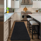 Amearea Modern Soft Hallway Runner Rug, 2x6 Feet Washable Runner Rugs for Hallway, Black Fluffy Rug Bedroom Bedside Rugs, Non Slip Memory Foam Rug Carpet for Entrance Kitchen Living Room Decor