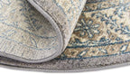 Unique Loom Salzburg Collection Classic Traditional Design Oriental Inspired Border Area Rug (5' 0 x 5' 0 Round, Gray/Beige)
