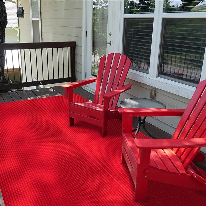 Ottomanson 3'11" x 40' Hallway Runner with Scraper Pile - Extra Durable Non-Slip Rug Mat for Indoor & Outdoor Use - Ideal for Kitchen, Entryway & Garage - High-Traffic Carpet, Red
