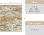 GENIMO Abstract Area Rug 8x10, Washable Large Modern Rug Non Slip, Low Pile Lightweight Soft Carpet for Living Room, Bedroom, Dining Room, Orange Green