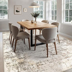 7x9 Area Rug Living Room Rugs - Washable Neutral Modern Abstract Soft Thin Large Rug Indoor Floor No Slip Rug Carpet for Bedroom Under Dining Table Home Office Decor - Dark Brown