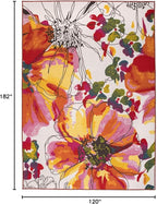 Rugshop Multi Bright Flowers Non Slip Non-Shedding Area Rug for Bedroom, Study and Living Room, 4' x 6'