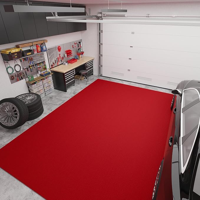 Ottomanson 6'6" x 48' Hallway Runner with Scraper Pile Extra Durable Non-Slip Rug Mat for Indoor & Outdoor Use - Ideal for Kitchen, Entryway, Patio & Garage - High-Traffic Carpet, Red
