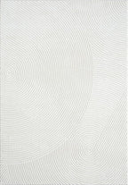 Abani Cream Area Rug 9' x 12' for Living Room, Bedroom - Zen Reiki Circles Pattern - Durable & Easy to Clean