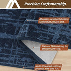 COSY HOMEER-Door-Mat Dirt Trapper Entryway Rugs 20"x32" Non Slip Washable Entrance Mats Absorbent Welcome Mat Low Profile Dog Door Mats for Front Back Doomats and Wet Shoes,Navy Blue