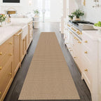 KOZYFLY Extra Long Runners for Hallways 2.6x16 ft Washable Kitchen Runner Non Slip Rubber Backed Hallway Rug Cotton Entryway Runner Rug Floor Carpet for Indoor Hall, Kitchen, Stair, Tan/Orange/Brown