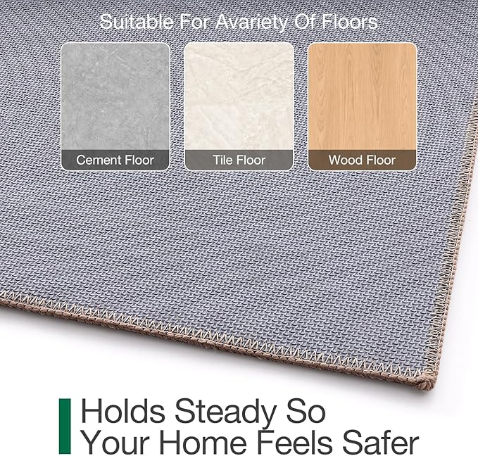 LUMI Door Mat Indoor Entrance 32"x48", Front Welcome Mat with Non-Slip Rubber Backing, Low Profile Dirt Trapper Inside Doormat for Entrance, Garage, Patio, Beige