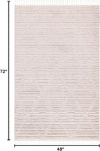 SAFAVIEH Marrakech Collection Accent Rug - 4' x 6', Beige, Moroccan Boho Tribal Tassel Design, Non-Shedding & Easy Care, Ideal for High Traffic Areas in Entryway, Living Room, Bedroom (MRK517C)