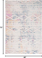 SAFAVIEH Area Rug 4x6 - Tulum Collection - Ivory & Blue, Moroccan Boho Tribal Design, Non-Shedding & Easy to Clean, Ideal for Living Room, Bedroom, Dining Space (TUL272C)