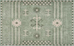 Revival Rugs Flam 4'x6' Zero-Shedding Area Rug for Living Room Bedroom - Oeko-TEX Certified, Low Pile, Spot Clean, Green