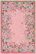Wonnitar 2x3 Pink Bathroom Rugs Non Slip Washable, Floral Small Area Rugs for Entryway, Low Pile Soft Door Mat Indoor Entrance Throw Carpet for Kitchen Bedside Laundry Room (Pink,2'x3')