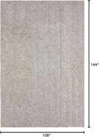 Modern Herringbone Chevron Collection Handcrafted Wool Area Rug - Durable, Zigzag Pattern, for High Traffic, Contemporary Design for Living Room, Bedroom, Dining Room Decor (Dark Olive, 9' x 12')