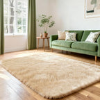 4x6 Solid Fluffy Camel Area Rug – Washable, Durable, Living Room Rug, Non-Slip High Pile Shag Rugs for Bedroom, Living Room, Bedside, Dorms, Nursery Rooms, Kids Room, Soft Indoor Floor Carpet