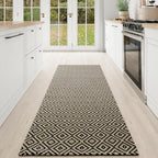 Hallway Runner Rug 2x8, Washable Kitchen Runners Non Slip, Ultra Thin Entryway Floor Mat Fit Under Door, Soft Low Pile Cotton Boho Carpet for Laundry Outdoor Bedroom