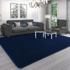 AROGAN Shag Runner Rug for Hallways, 2x6 Feet Washable Rugs with Memory Foam for Bedroom, Entryway Indoor Fluffy Throw Rug for Bedside Living Room Kids Girls Nursery Dorm Room Decor, Navy Blue