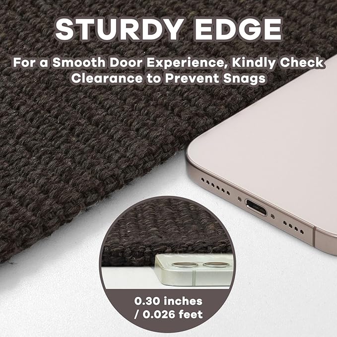 EARTHALL Washable Runner Rug 3x8 Ft Non Slip Runners for Hallways Wide Cotton Rubber Backed Kitchen Runner Braided Indoor Floor Carpet for Entryway, Hallway, Kitchen, Bedroom, Taupe/Coffee