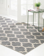 Rugs.com Lattice Collection Rug – 9' x 12' Dark Gray Medium Rug Perfect for Living Rooms, Large Dining Rooms, Open Floorplans