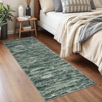 2x5 Modern Abstract Runner Rug for Hallways, Dark Green Super Soft Hallway Decor Kitchen Rugs with Non-Slip, Non-Shedding Washable Rug for Hallways Entryway Bedroom Indoor