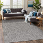 Beverly Rug Indoor Outdoor Rug 5x7, Washable Outside Carpet for Patio, Deck, Porch, Solid Modern Area Rug, Water Resistant, Silver Gray