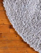 Unique Loom Davos Shag Collection Area Rug - Solid (9' 10" Round, Sterling)