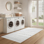 Nakagishi Runner Rug Kitchen Washable Rugs: 2x6 Non-Slip Boho Soft Modern Stain Resistant Indoor Floor Neutral Farmhouse Throw Carpet for Hallway Bathroom Laundry Room Entryway Bedroom- Gray