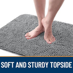 OLANLY Dog Door Mat for Muddy Paws 70x35, Absorbs Moisture and Dirt, Absorbent Non-Slip Washable Doormat, Quick Dry Chenille Mud Mat for Dogs, Entry Indoor Entryway Carpet for Inside Floor, Grey
