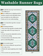 SERISSA Runner Rug for Hallways, 2'6"x8' Washable Non Slip Kitchen Runner Rug, Long Boho Rug Vintage Green White Hallway Stair Ultra Soft Print Floor Carpet for Bedroom Bathroom Laundry Room