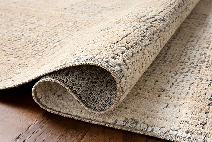 Loloi Amber Lewis Bexley Collection BEX-03 Natural/Slate 2'-7" x 8'-0" Runner Rug Neutral, Textured, Living, Bedroom, Dining, Carpet