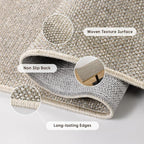 LBRO2M Easy Jute Solid Area Rug 5X7 Washable Rugs for Living Room Bedroom Natural Jute Look Indoor Outdoor Rug Durable, Solid Non Shedding Eco Friendly (5X7 Gray)
