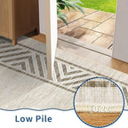 GarveeHome Washable Hallway Rug 2x6 Narrow Modern Bordered Floor Runner, Non-Shedding Contemporary Bedside Rug, Foldable Ultra-Thin Carpet Runner for Bedroom, Kitchen, Laundry Room, Beige