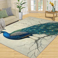 Peacock Area Rug 6x8-6x8 Rug, Peafowl Rugs for Living Room, Teal Turquoise Carpet, Modern Style Washable Area Rugs for Bedroom, Peacock Feather Carpet - Peafowl Home Decor & Gifts