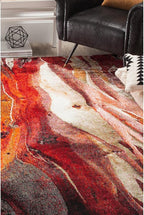 SAFAVIEH Glacier Collection 5'3" Round Pink / Blue GLA126U Modern Abstract Non-Shedding Dining Room Entryway Foyer Living Room Bedroom Area Rug