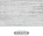 MUJOO 3x5 Rug Washable,Entryway Rug Small Area Rugs for Bedroom Living Room Kitchen Bathroom,Modern Abstract Non Slip Carpet,Indoor Entry Mat,Low Pile Throw Rug Accent Grey