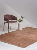 Hand Knotted Loom Wool ECO-Friendly Area Rugs - 3'x5', Rectangle, Light Brown Color, Solid Plain Design, High Pile Thick Handmade Anti Skid Rugs for Living Room (L00111)