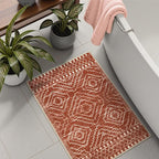Wonnitar Moroccan Bathroom Rug,Washable 2x3 Small Bath Mat, Boho Tribal Soft Kitchen Sink Mat, Non-Slip Geometric Entry Way Rug, Low-Pile Indoor Carpet for Bedside Entrance Laundry (Brown,2'x3')