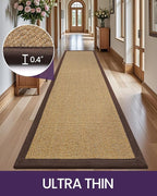 DEXI Hallway Runner Rug 3x7 Jute, Woven Braided Sisal Runner Non Slip, Entryway Farmhouse Runner Carpet for Indoor Luandry Hall Backdoor Bedroom, Natural/Brown