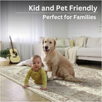 Bloom Rugs Washable Non-Slip 3' x 5' Rug - Light Brown Traditional Medallion Area Rug for Living Room, Bedroom, Dining Room, and Kitchen - Exact Size: 3' x 5'