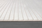 Beverly Rug Modern Geometric Area Rug 5x7 Low-High Pile Durable Soft Abstract Striped Indoor Rugs for Living Dining Room Office Stain Resistant Non Shedding Casual Indoor Carpet Beige White 5 x 7